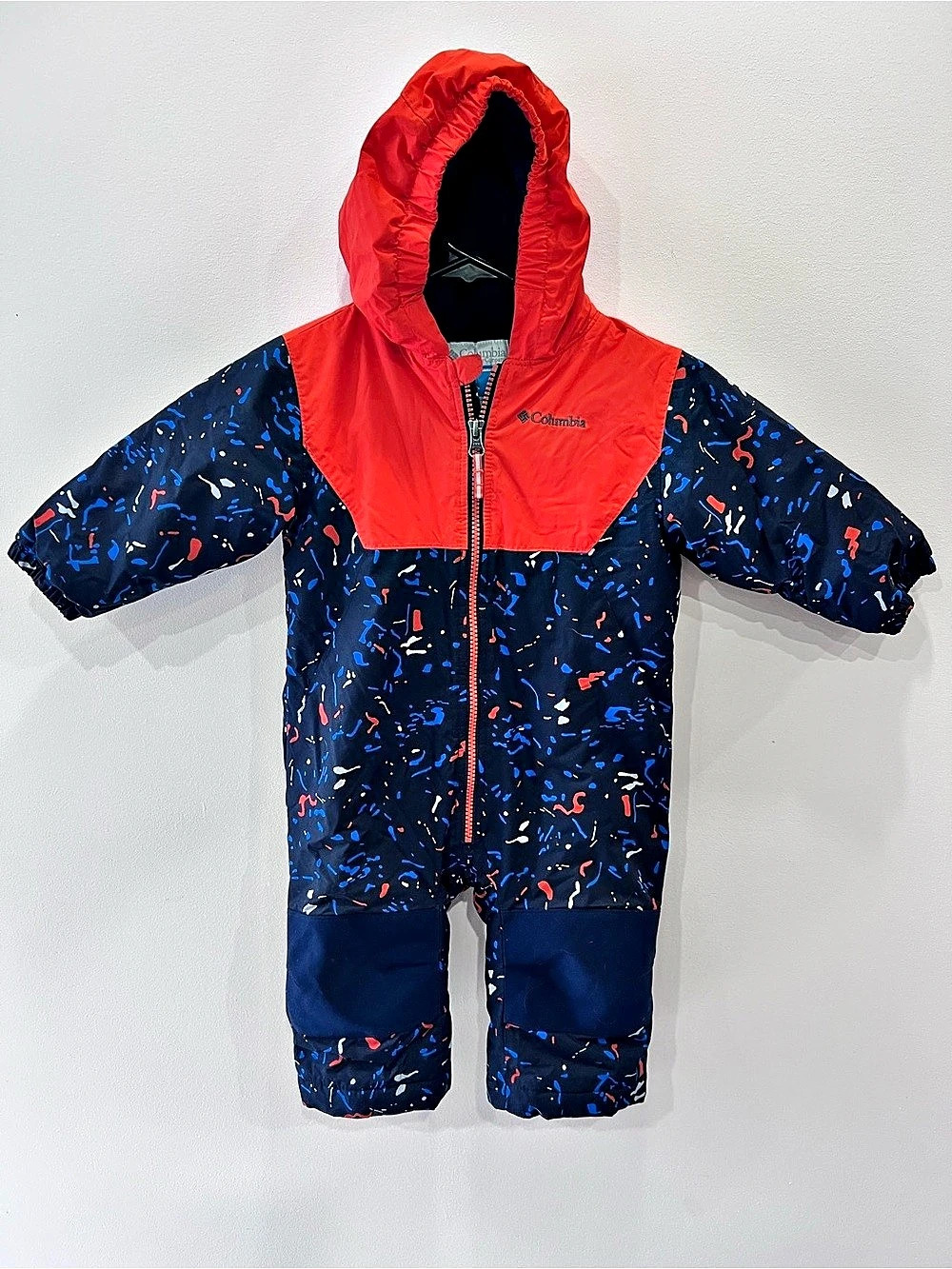 Columbia Buga Baby Snowsuit 12-18M Navy Orange One Piece Winter Suit